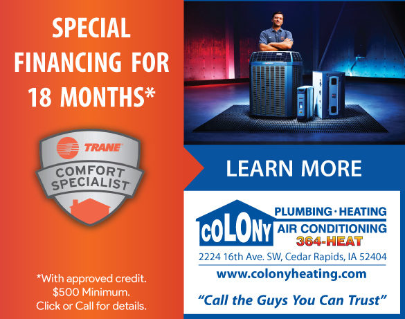 Special-HVAC-Financing-Event-Colony-Plumbing-Heating-Air-Conditioning-Cedar-Rapids-Iowa-City-North-Liberty